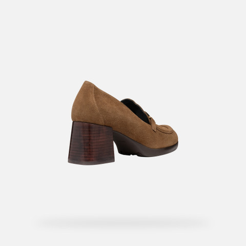 Heeled loafers WALK PLEASURE 55 WOMAN Mud - image number 4 | GEOX