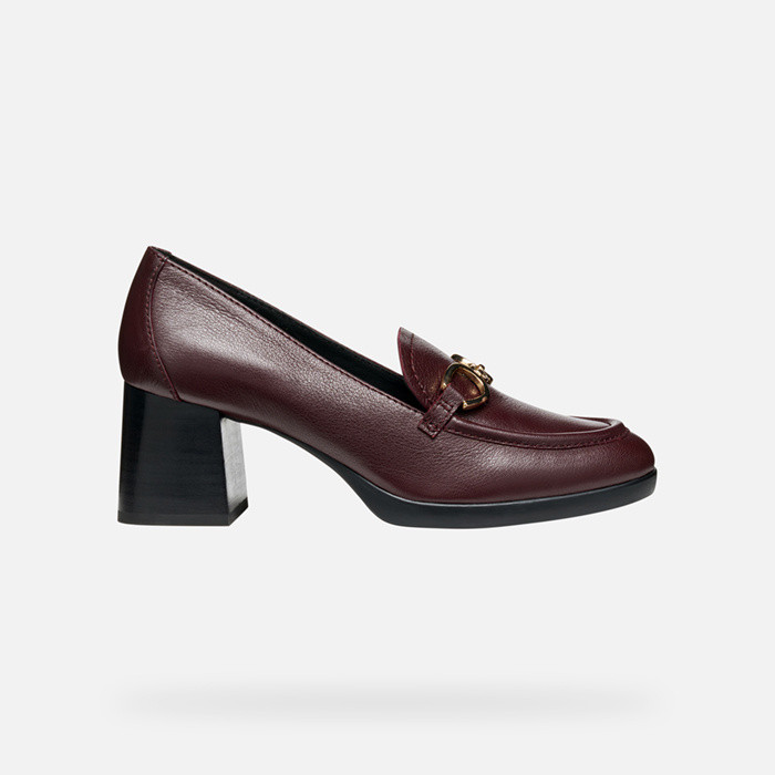 Heeled loafers WALK PLEASURE 55 WOMAN Wine | GEOX