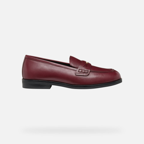 leather loafers CLORIDIE WOMAN Wine - image number 1 | GEOX