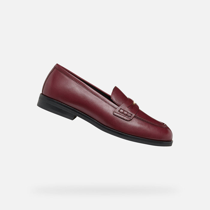 Leather loafers CLORIDIE WOMAN Wine | GEOX