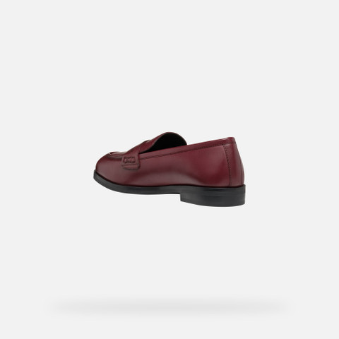 leather loafers CLORIDIE WOMAN Wine - image number 3 | GEOX