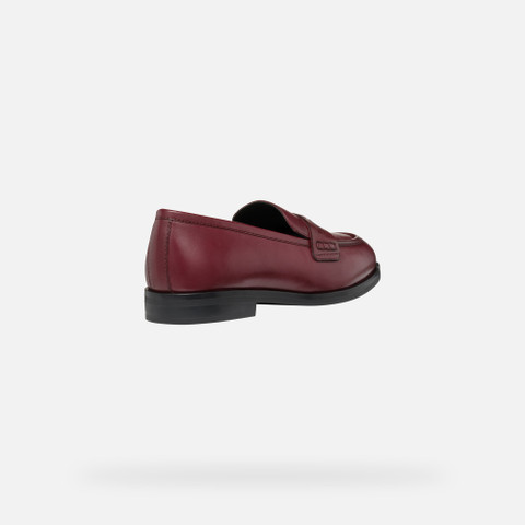 leather loafers CLORIDIE WOMAN Wine - image number 4 | GEOX