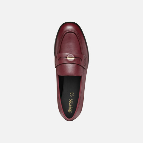 leather loafers CLORIDIE WOMAN Wine - image number 5 | GEOX
