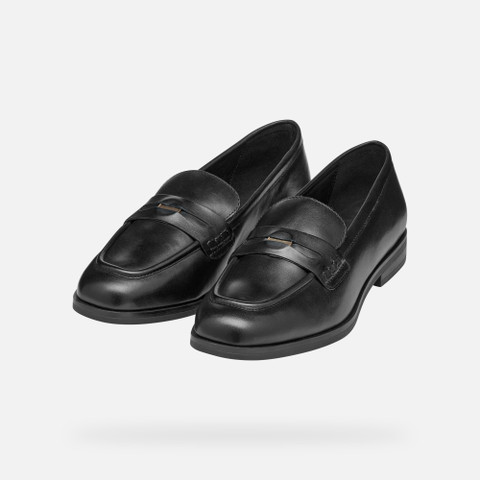 leather loafers CLORIDIE WOMAN Black - image number 8 | GEOX