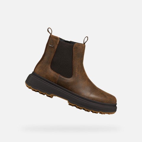 Waterproof ankle boots LAMIDIE + GRIP ABX WOMAN Dark Brown | GEOX
