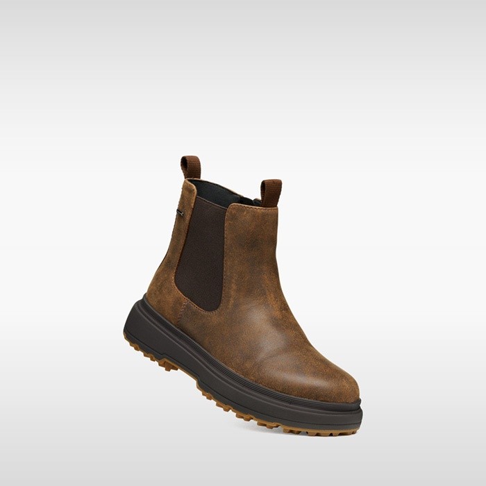 Waterproof ankle boots LAMIDIE + GRIP ABX WOMAN Dark Brown | GEOX