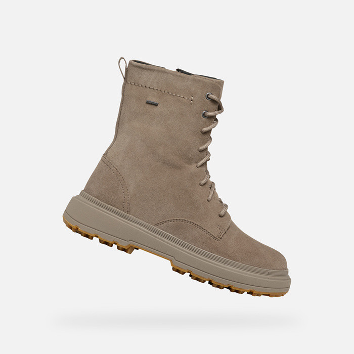 Waterproof ankle boots LAMIDIE + GRIP ABX WOMAN Taupe | GEOX