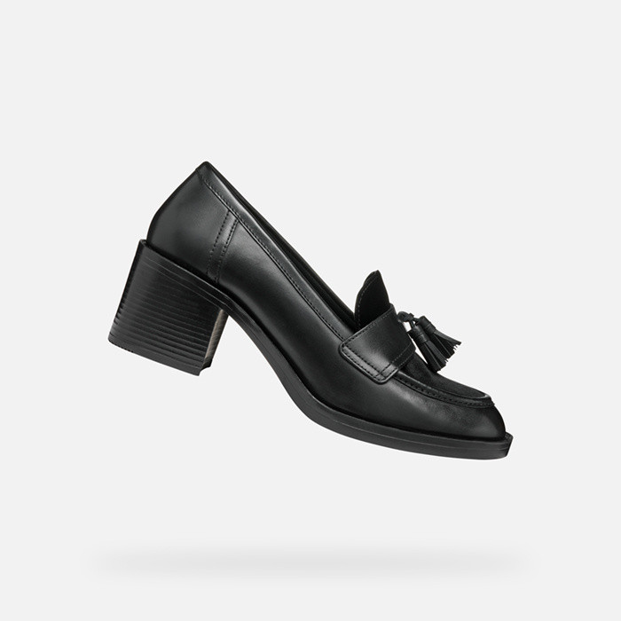 Mocassins à talon SERILDA 60 FEMME Noir | GEOX