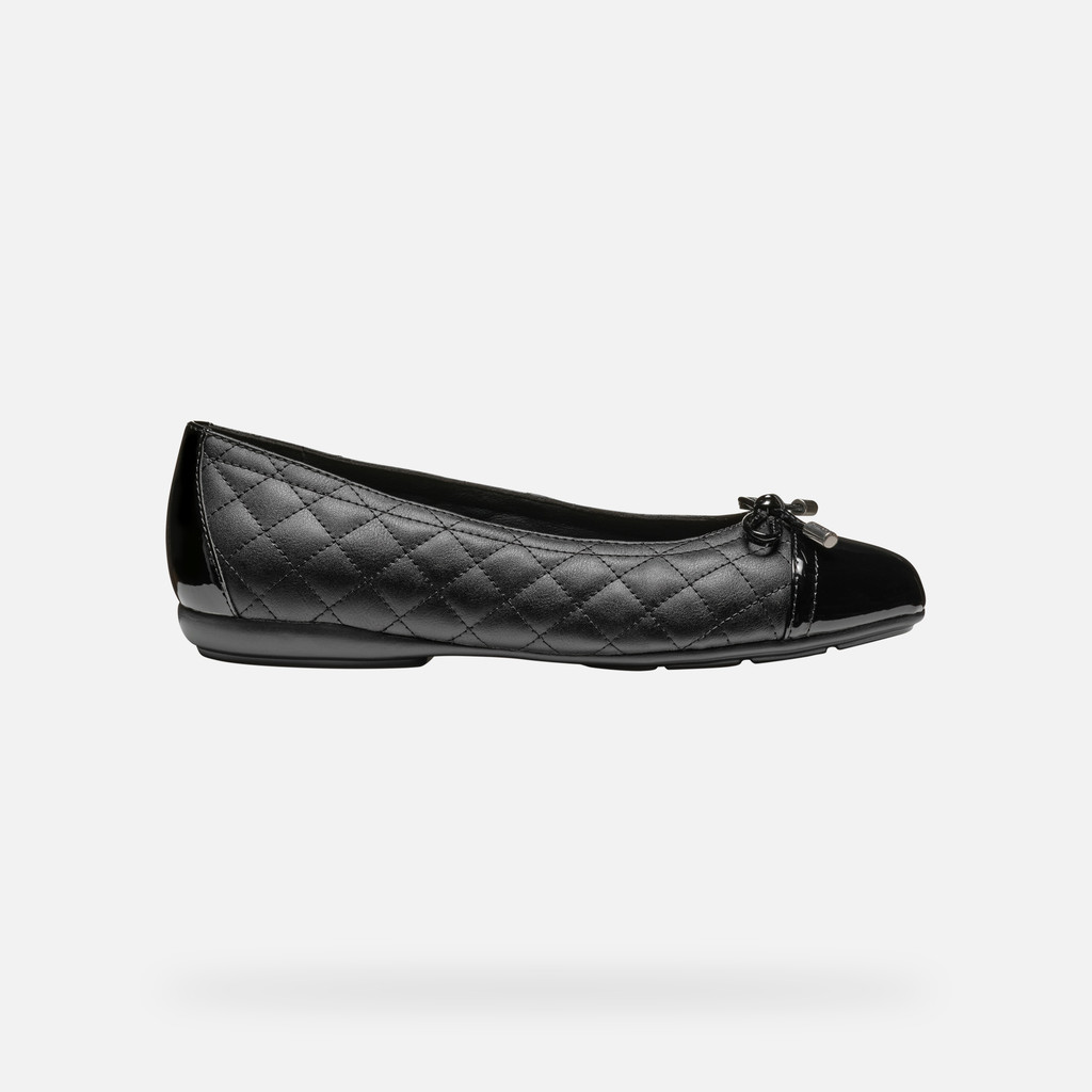 leather ballerina flats ANNYTAH W WOMAN Black - image number 1 | GEOX