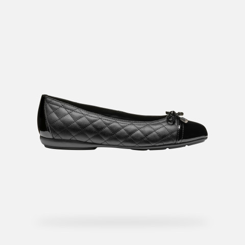 leather ballerina flats ANNYTAH W WOMAN Black - image number 1 | GEOX