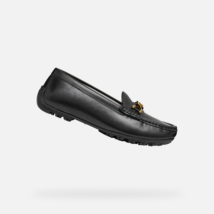 Leather loafers KOSMOPOLIS +GRIP W WOMAN Black | GEOX