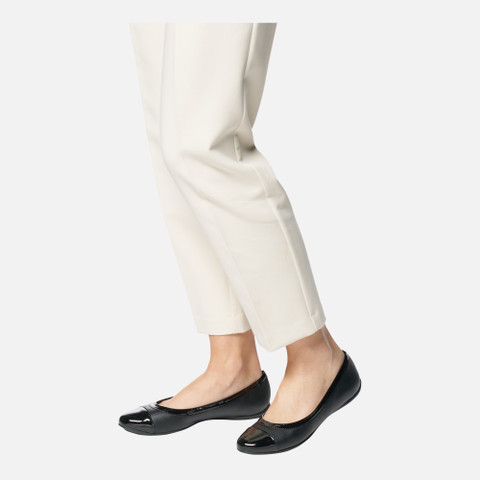 leather ballerina flats CHARLENE WOMAN Black - image number 2 | GEOX