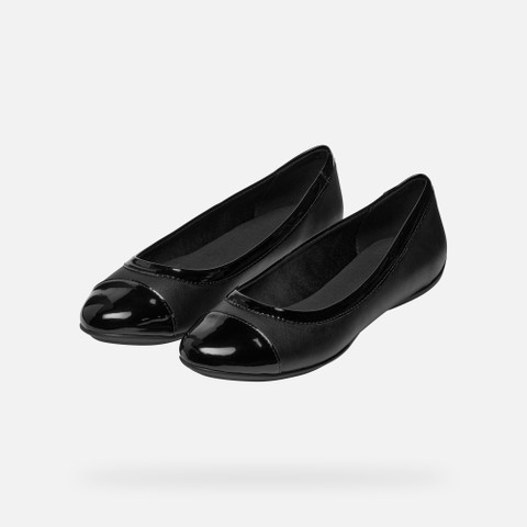 leather ballerina flats CHARLENE WOMAN Black - image number 8 | GEOX