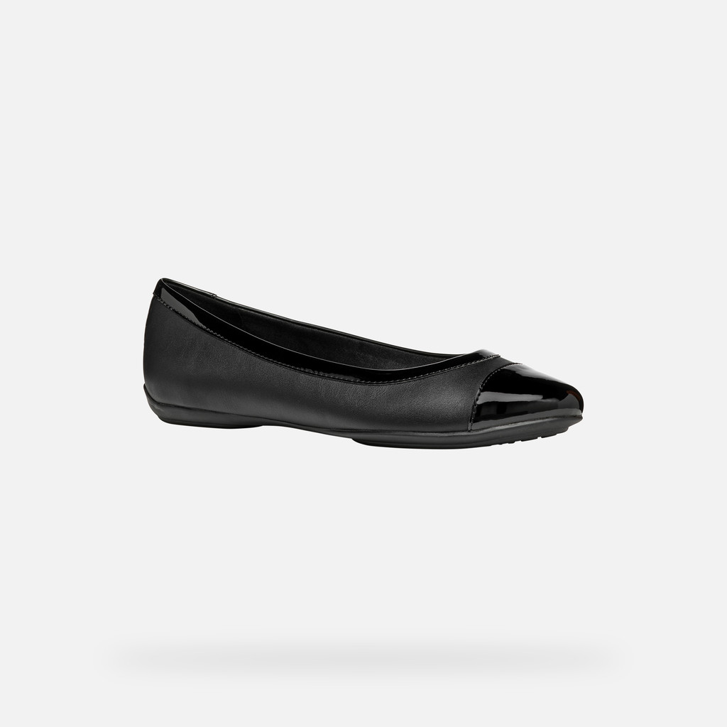 leather ballerina flats CHARLENE WOMAN Black - image number 3 | GEOX