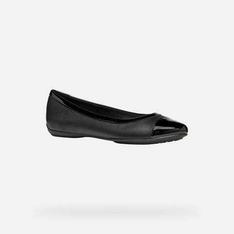 leather ballerina flats CHARLENE WOMAN Black - image number 3 | GEOX