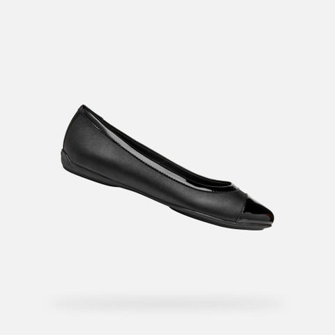 leather ballerina flats CHARLENE WOMAN Black - image number 0 | GEOX