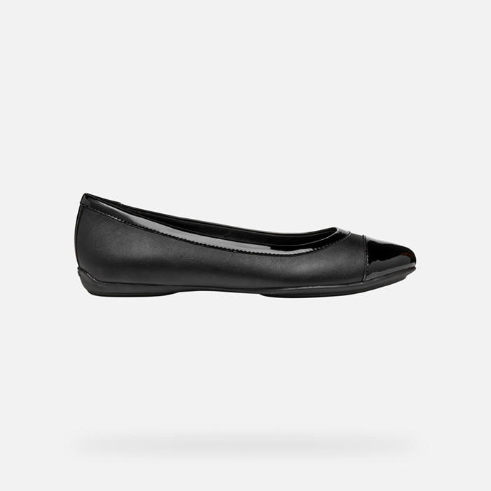 Leather ballerina flats CHARLENE WOMAN Black | GEOX