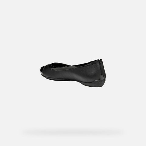 leather ballerina flats CHARLENE WOMAN Black - image number 4 | GEOX