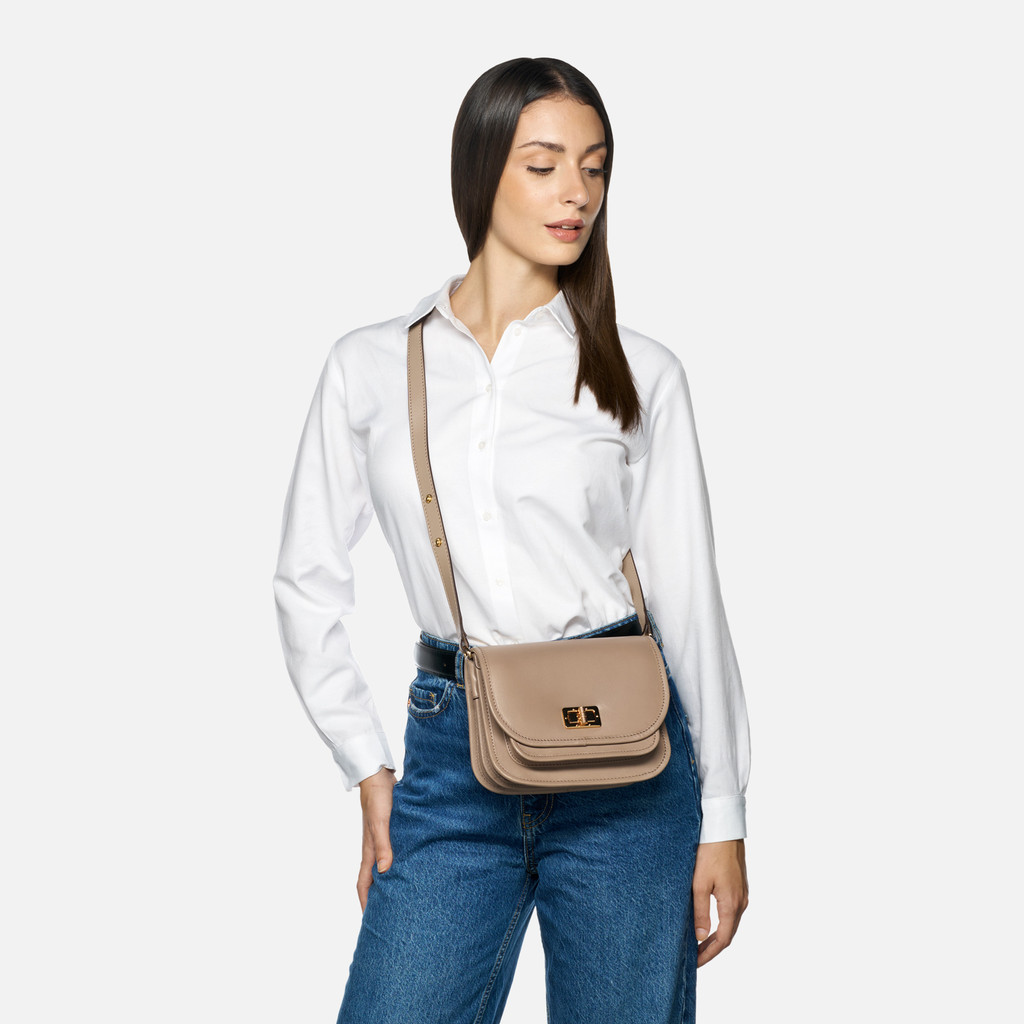 Cross-body bag FLAVRIE WOMAN Light Taupe - image number 6 | GEOX
