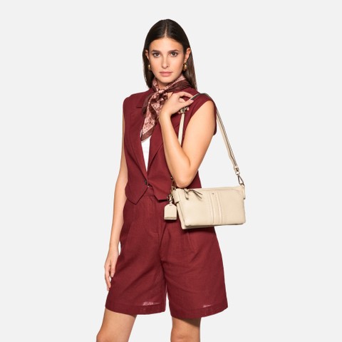 Borsa a tracolla CLAREE DONNA Bianco latte | GEOX