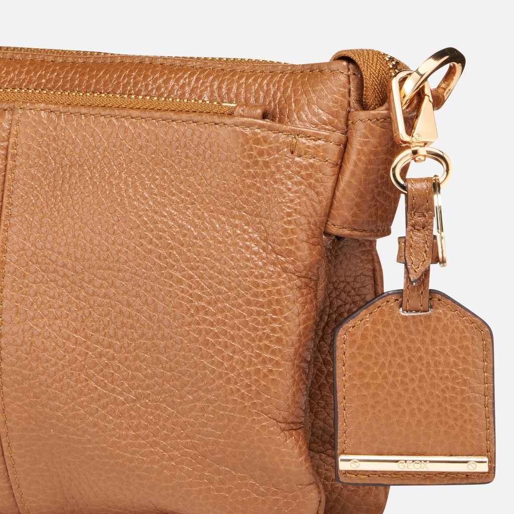 Cross-body bag CLAREE WOMAN Cognac - image number 5 | GEOX