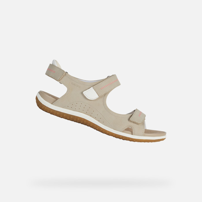Geox® SANDAL Taupe Flat Sandals for Women | Geox ® SS23