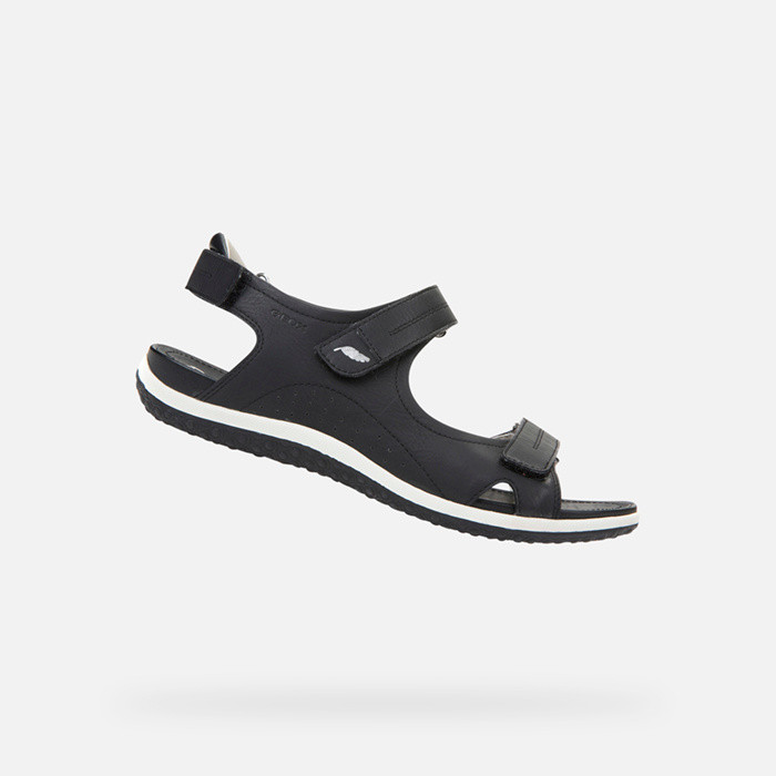 Flat sandals SANDAL VEGA WOMAN Black | GEOX