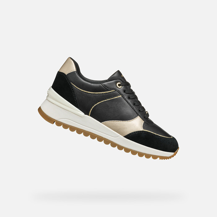 Low top sneakers DESYA WOMAN Black/Light Gold | GEOX