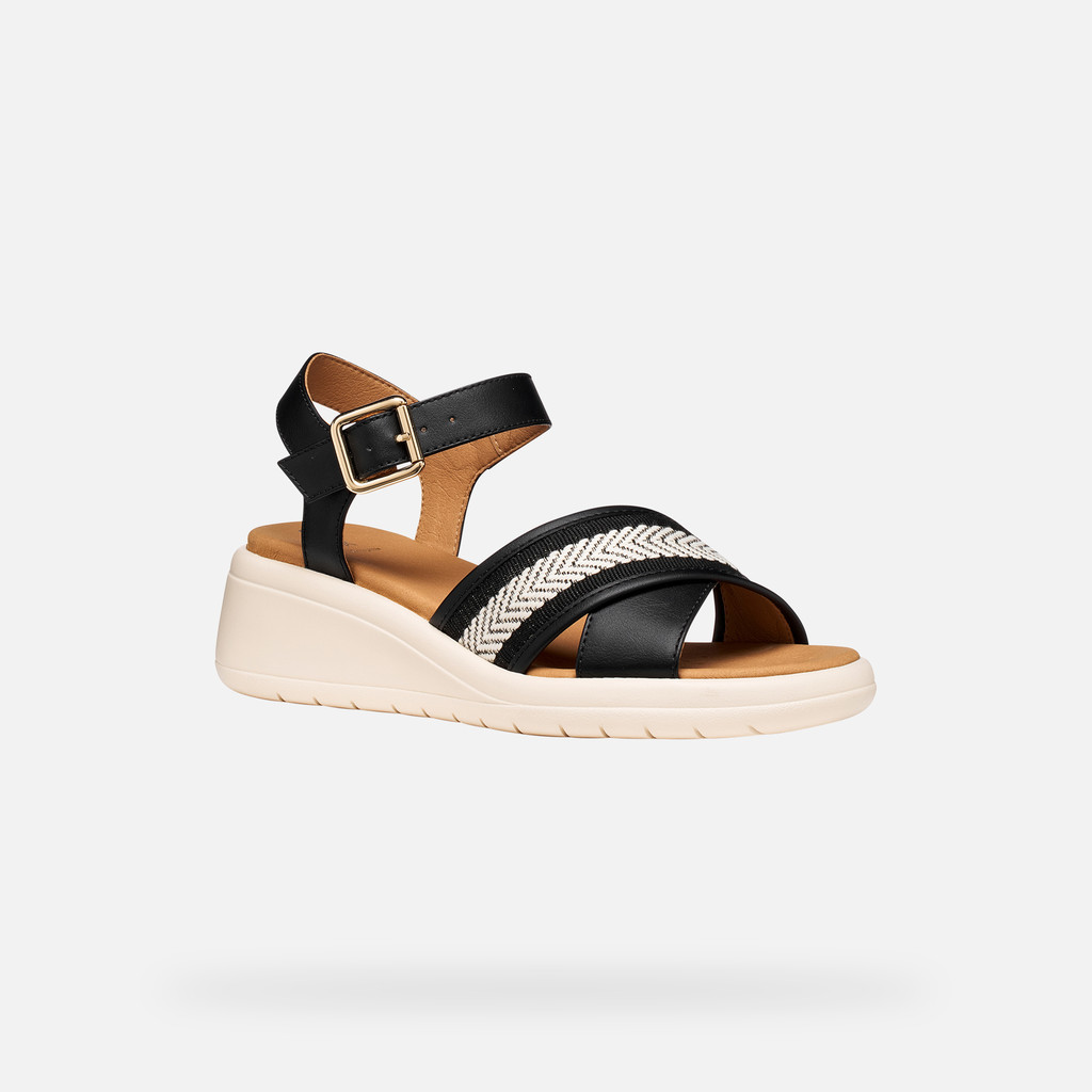 Wedge sandals MELICONIA WOMAN Black - image number 2 | GEOX
