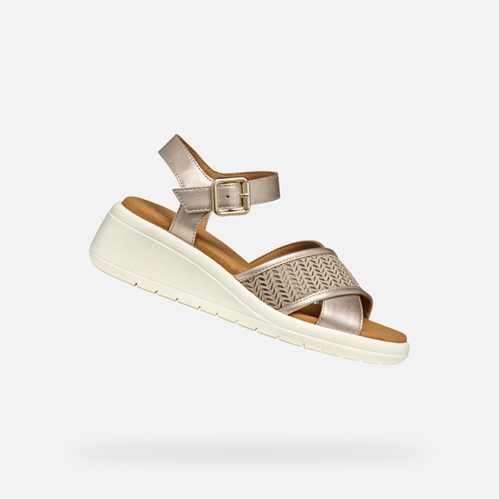 Wedge sandals MELICONIA WOMAN Champagne/Sand | GEOX