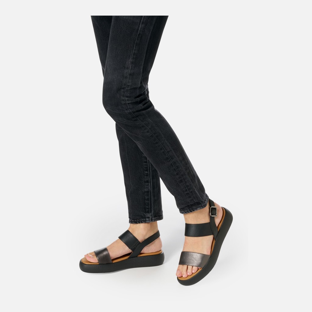 Plateau sandals CAMALEI WOMAN Gun/Black - image number 1 | GEOX