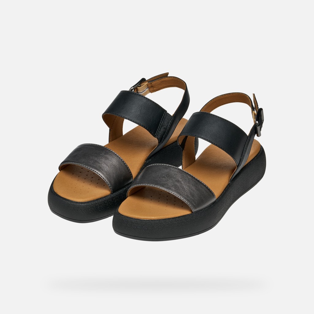 Plateau sandals CAMALEI WOMAN Gun/Black - image number 8 | GEOX