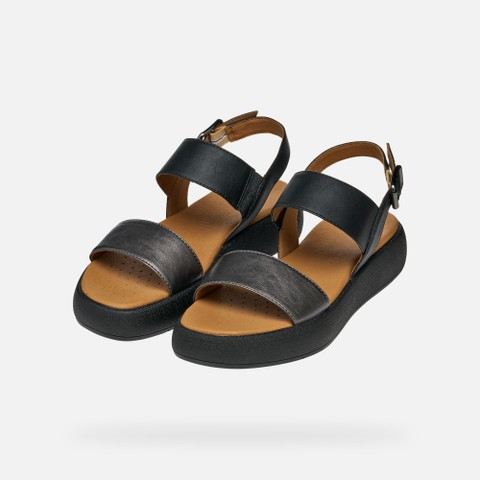 Plateau sandals CAMALEI WOMAN Gun/Black - image number 8 | GEOX