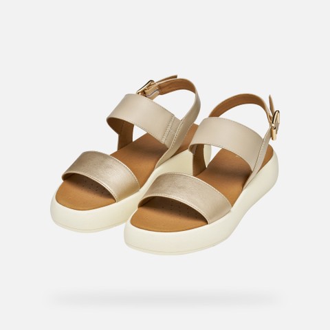 Platform sandals CAMALEI WOMAN Light Gold/Beige - image number 8 | GEOX