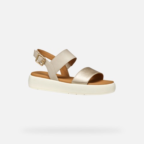 Platform sandals CAMALEI WOMAN Light Gold/Beige - image number 3 | GEOX