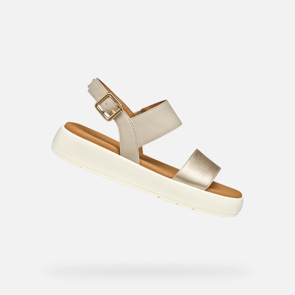 Platform sandals CAMALEI WOMAN Light Gold/Beige - image number 0 | GEOX