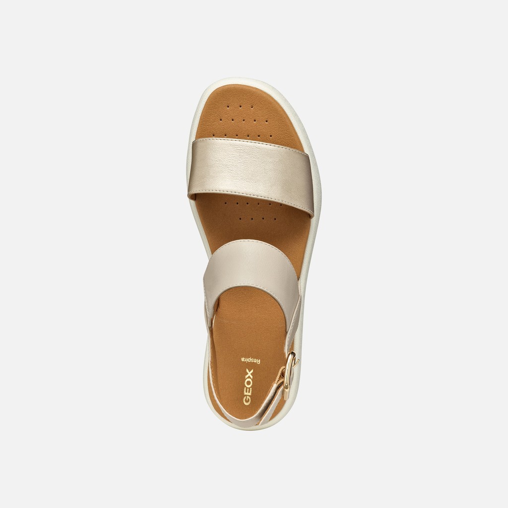 Platform sandals CAMALEI WOMAN Light Gold/Beige - image number 6 | GEOX