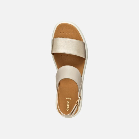 Platform sandals CAMALEI WOMAN Light Gold/Beige - image number 6 | GEOX