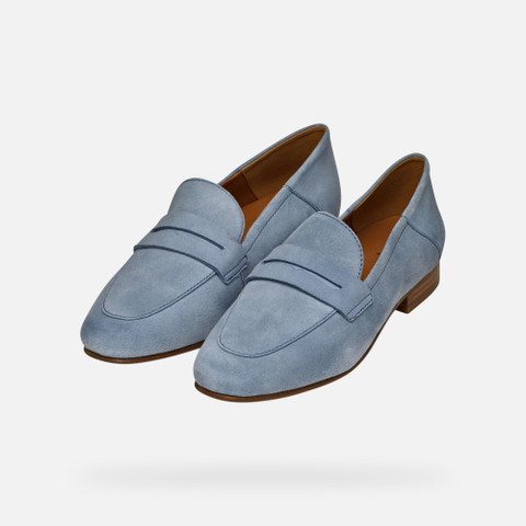 Suede loafers MANTINEA WOMAN Light Blue - image number 8 | GEOX