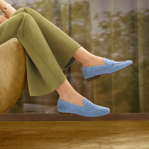 Suede loafers MANTINEA WOMAN Light Blue - image number 9 | GEOX