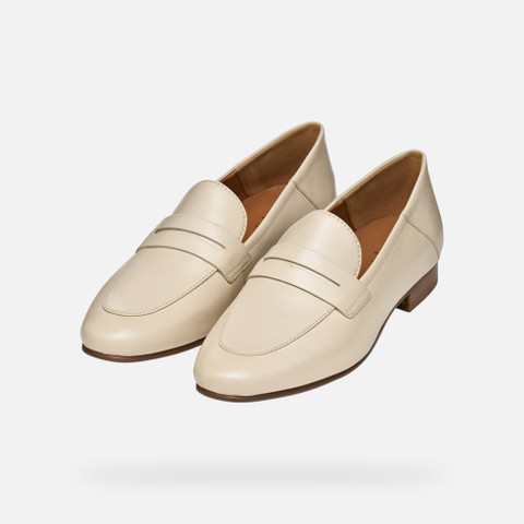 leather loafers MANTINEA WOMAN Papyrus - image number 8 | GEOX