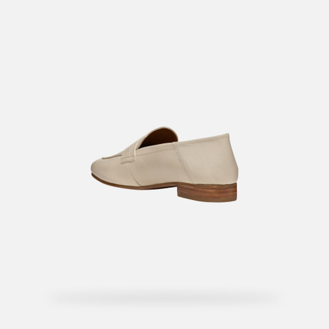 leather loafers MANTINEA WOMAN Papyrus - image number 4 | GEOX