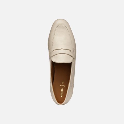 leather loafers MANTINEA WOMAN Papyrus - image number 6 | GEOX