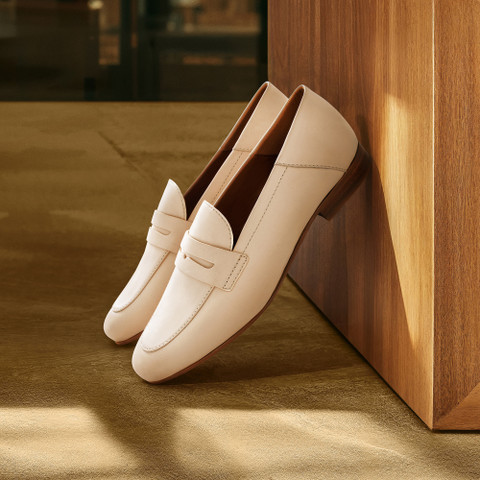leather loafers MANTINEA WOMAN Papyrus - image number 9 | GEOX
