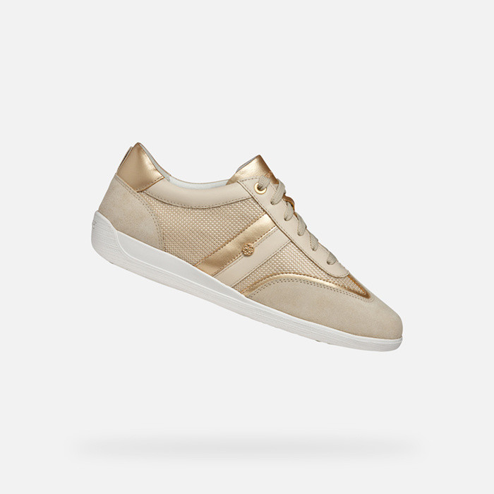 Low top sneakers MYRIA WOMAN Light gold/Light taupe | GEOX