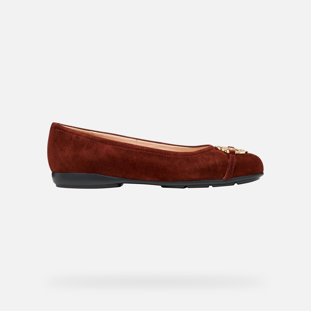Suede ballerina pumps ANNYTAH WOMAN Brick - image number 2 | GEOX
