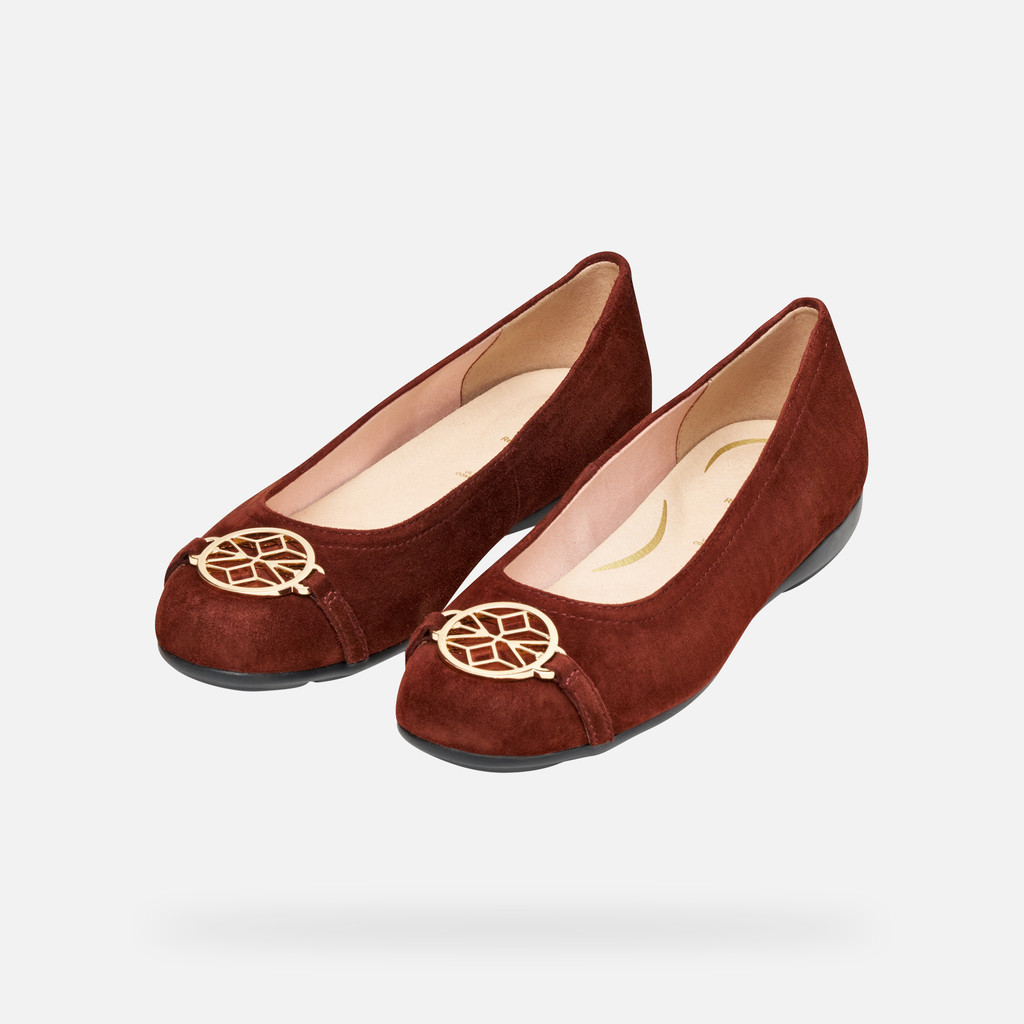 Suede ballerina pumps ANNYTAH WOMAN Brick - image number 8 | GEOX