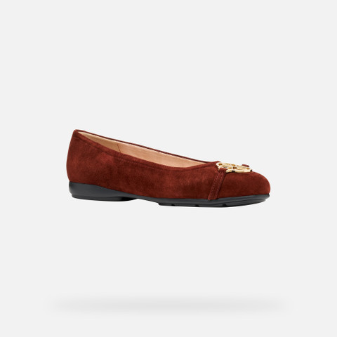 Suede ballerina pumps ANNYTAH WOMAN Brick - image number 3 | GEOX