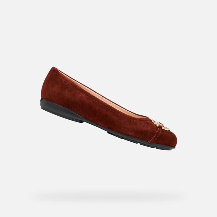 Suede ballerina pumps ANNYTAH WOMAN Brick | GEOX