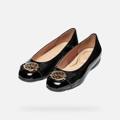 Patent leather ballerina flats ANNYTAH WOMAN Black - image number 7 | GEOX